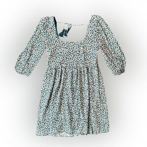AMERICAN EAGLE GREEN FLORAL FLOWY MINI DRESS // SIZE XS💚
